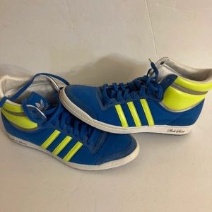 Adidas Sleek Series Mid Canvas Trainers G19596 Blue/Volt/White Size 10.5 Wear